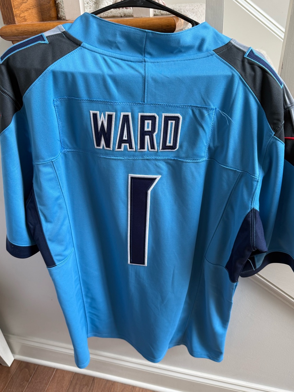 NFL Sky Blue Nike Dri-FIT Jersey- Titans #1 Ward - Picture 2 of 4